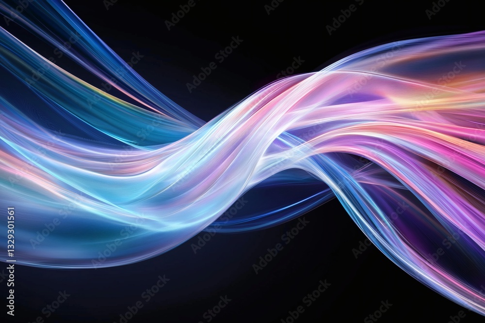Naklejka premium Abstract Flowing Light Waves