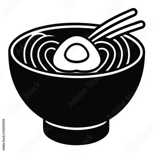 Delicious Asian Ramen Noodle Soup with Egg A Culinary Illustration