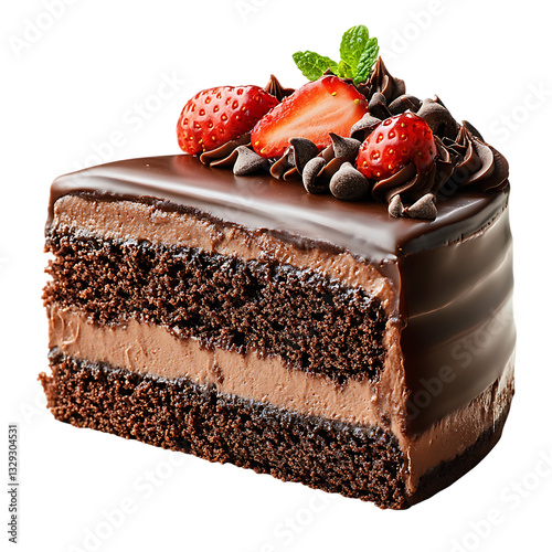 chocolate cake isolated on white