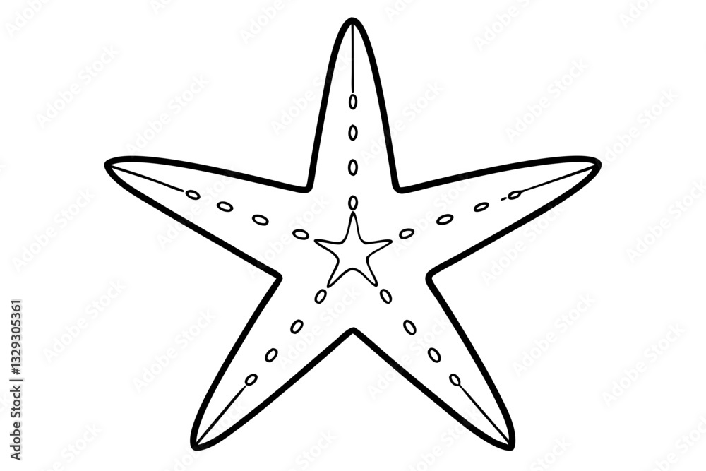 Fototapeta premium starfish line art silhouette vector illustration