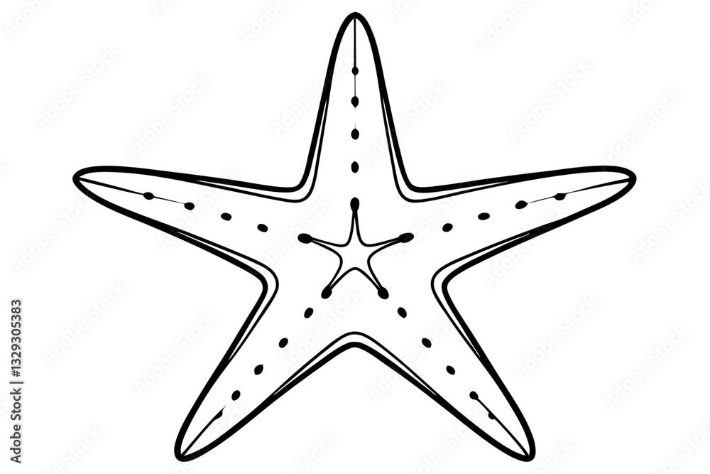 Fototapeta premium starfish line art silhouette vector illustration