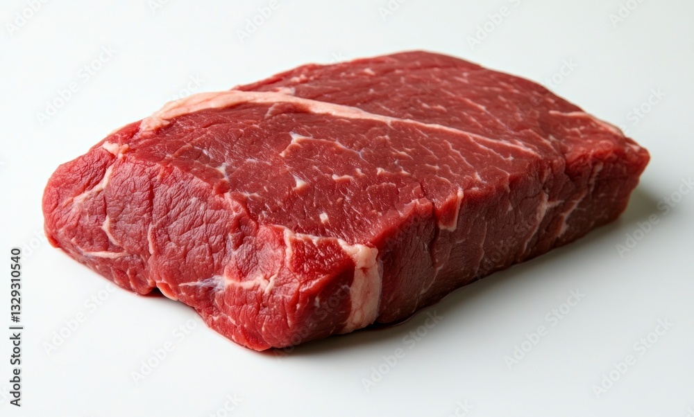 Raw Beef Steak Cut Ready for Cooking on a Plain Surface Raw Beef Steak Cut Ready for Cooking on a Plain Surface