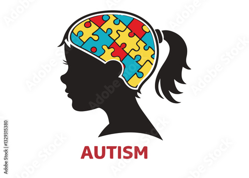 Wallpaper Mural Autism awareness, featuring a silhouette of a child's Vector Torontodigital.ca