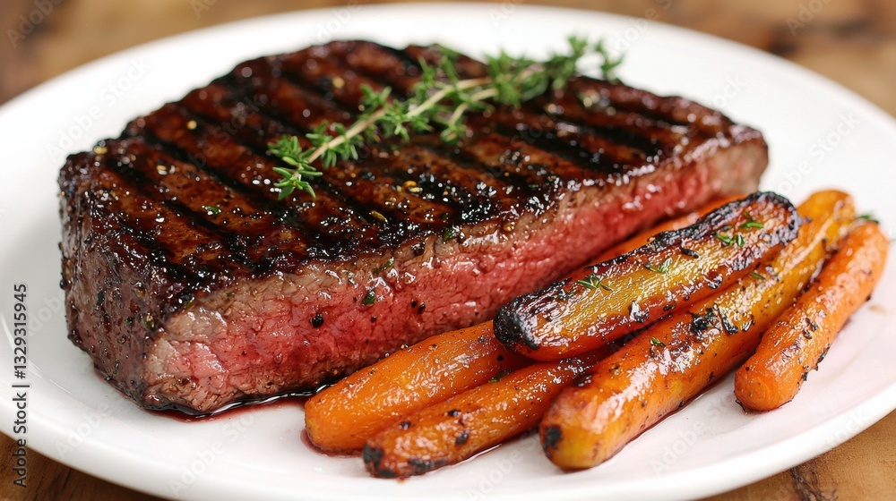 Grilled flank steak with roasted heirloom carrots Grilled flank steak with roasted heirloom carrots