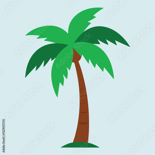 Lush Watercolor Coconut Tree Isolated Illustration
