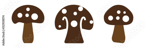 Agaric mushroom silhouette icon