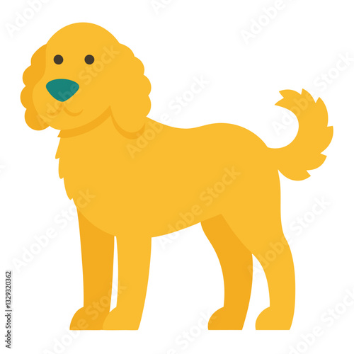Adorable Golden Doodle Dog Isolated Vector Illustration