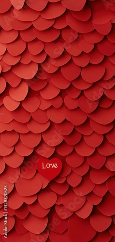 Vibrant red heart backdrop symbolizing love, perfect for Valentine s Day and romantic events, evoking feelings of passion and affection