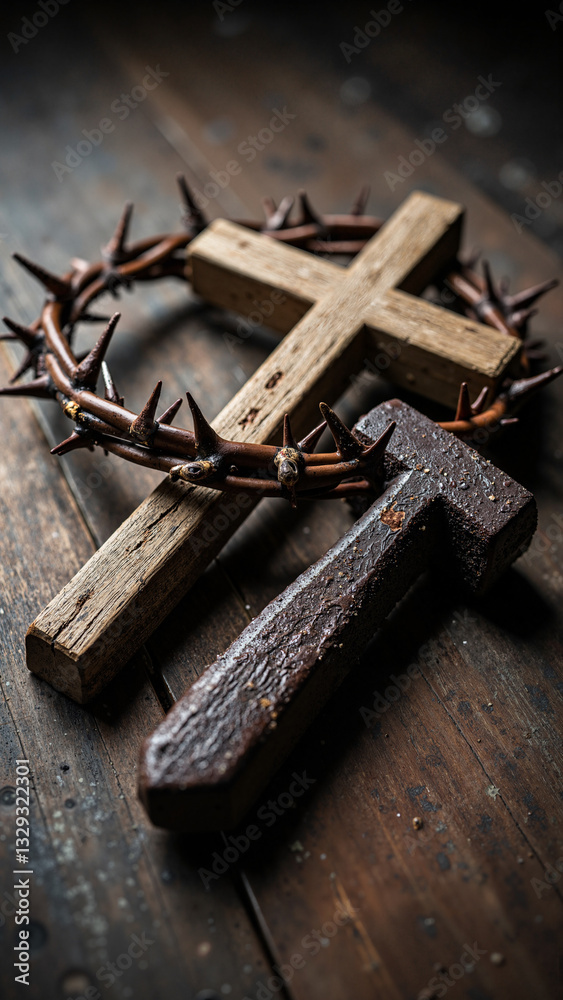 Crown of Thorns and Cross: A Symbolic Representation of Sacrifice for Easter Sermons and Religious Publications Crown of Thorns and Cross: A Symbolic Representation of Sacrifice for Easter Sermons and Religious Publications
