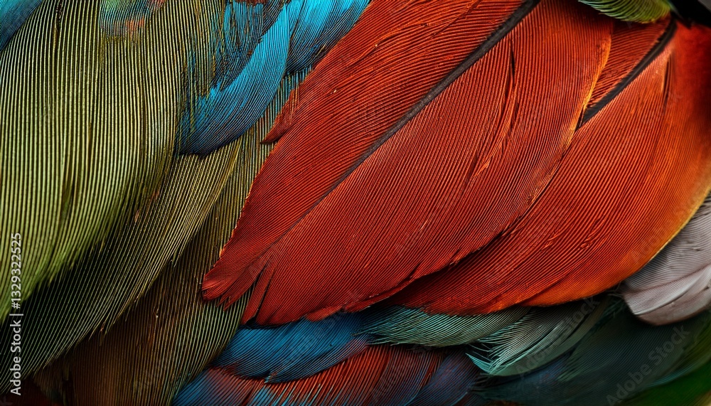 Obraz premium Beautiful colorful feather bird texture background
