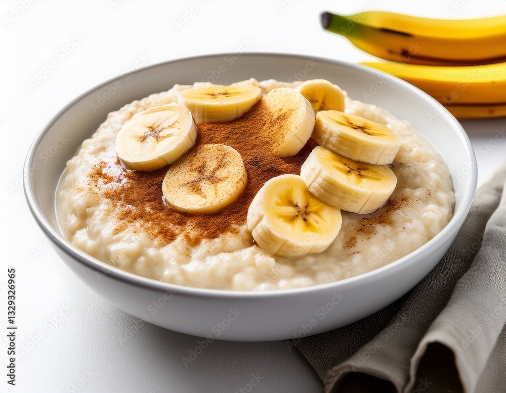 Generated image Scrumptious jamaican banana porridge topped with fresh banana slices and a dash of cinnamon Generated image Scrumptious jamaican banana porridge topped with fresh banana slices and a dash of cinnamon