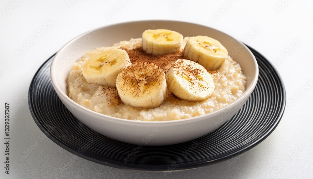 Generated image Scrumptious jamaican banana porridge topped with fresh banana slices and a dash of cinnamon Generated image Scrumptious jamaican banana porridge topped with fresh banana slices and a dash of cinnamon