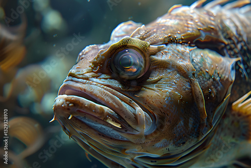 Unearthly Ugliness: A Close-Up of an Exceptionally Homely Fish photo