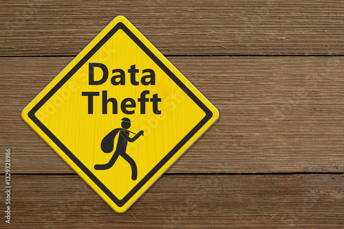 Obraz na płótnie Data Theft warning with thief sign w salonie