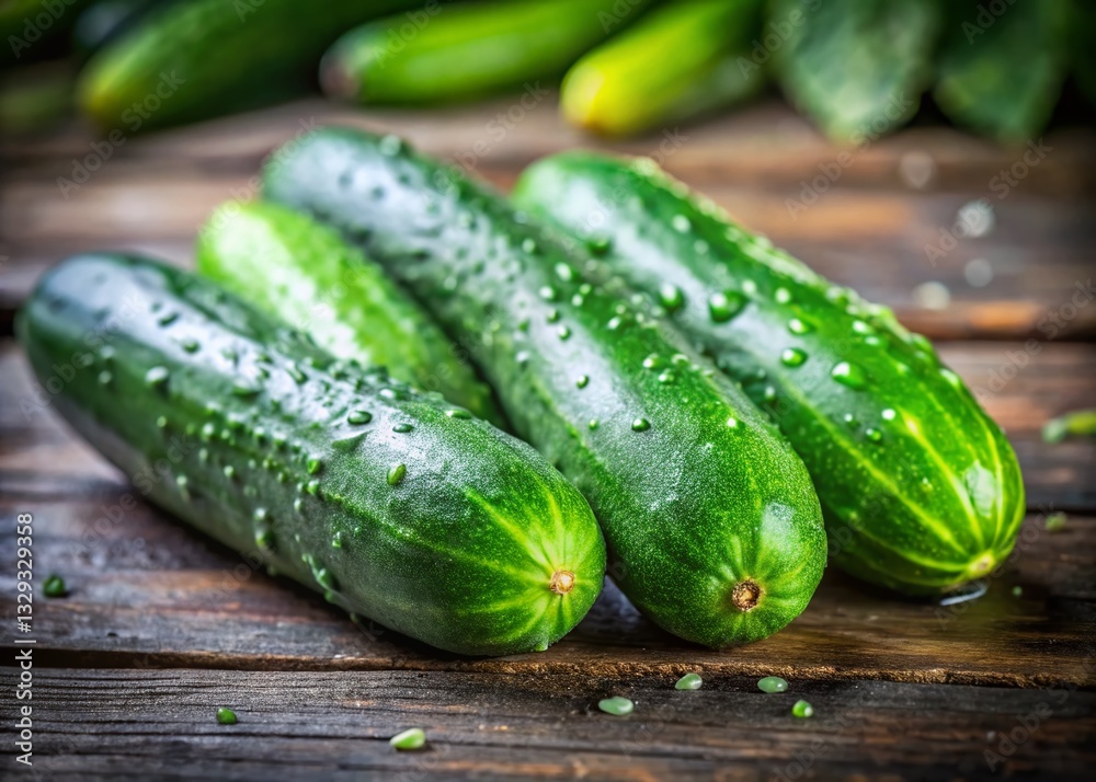 Freshly Picked Cucumbers: Vibrant Green Portrait