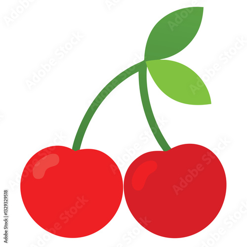 Vibrant Red Cherries Isolated Illustration on Transparent Background