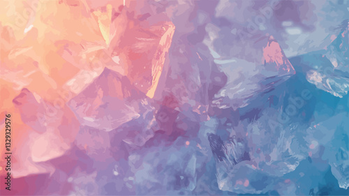 The image presents an abstract composition featuring a swirling pattern of pastel colors.  The colors primarily consist of soft pinks, blues, and oranges, blended seamlessly to create a fluid,