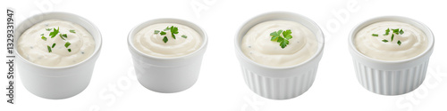 Ranch Dressing Dip on White, Cut Out Set