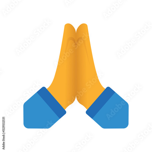 folded hands emoji clipart vector illustration design