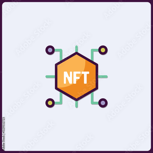 Abstract representation of a non fungible token or NFT connectivity