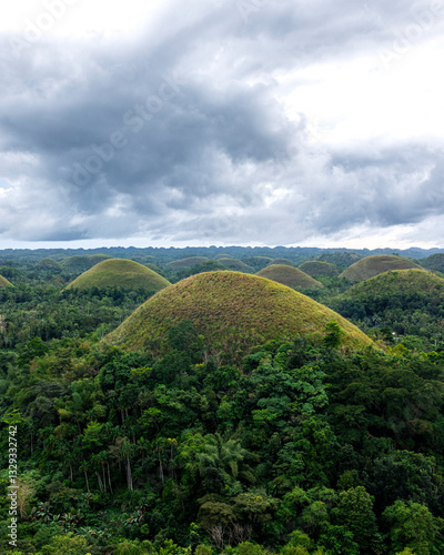 View of Chocolate Hills on the island of Bohol, Philippines