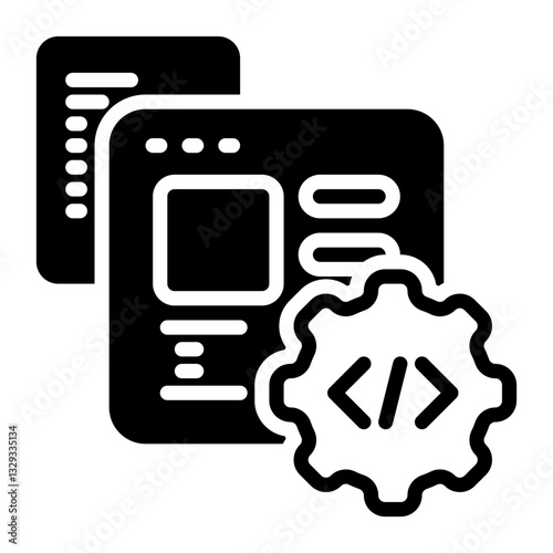 Programming icon, glyph icon style