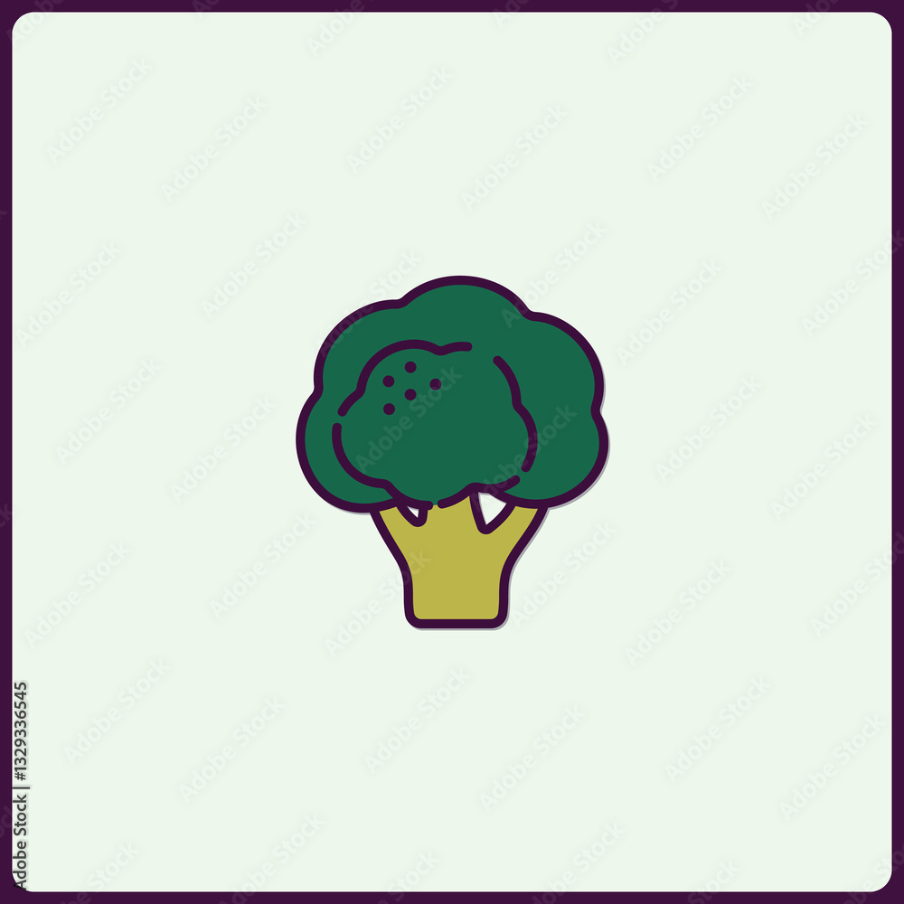 Minimalist Broccoli Icon Design with Flat Style and Clean Presentation Minimalist Broccoli Icon Design with Flat Style and Clean Presentation