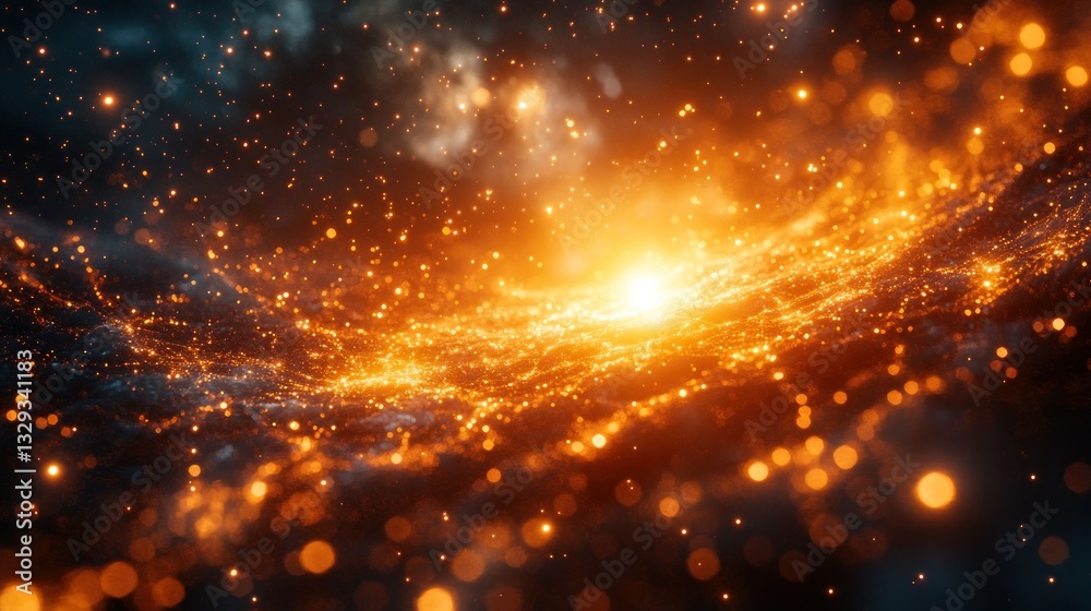 Naklejka premium Cosmic fiery nebula