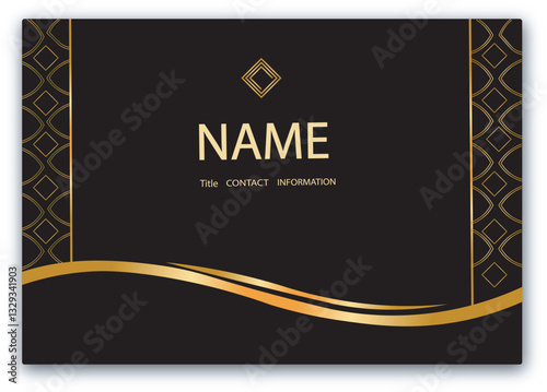 black and gold background visiting card vector illustration banner poster icon,