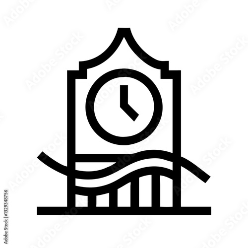 Big ben clock tower silhouette vector