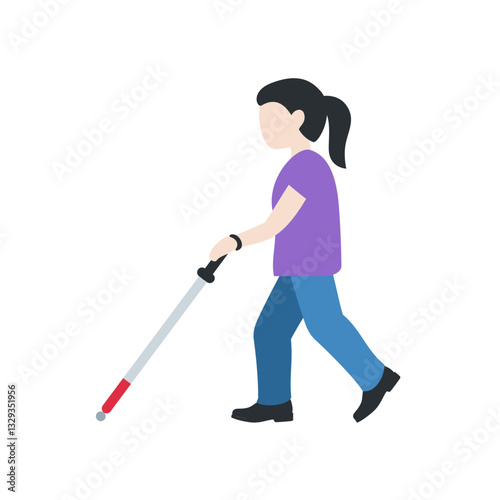 Blind Person Walking
