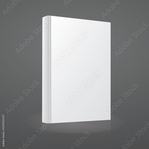Blank white vector book cover template.