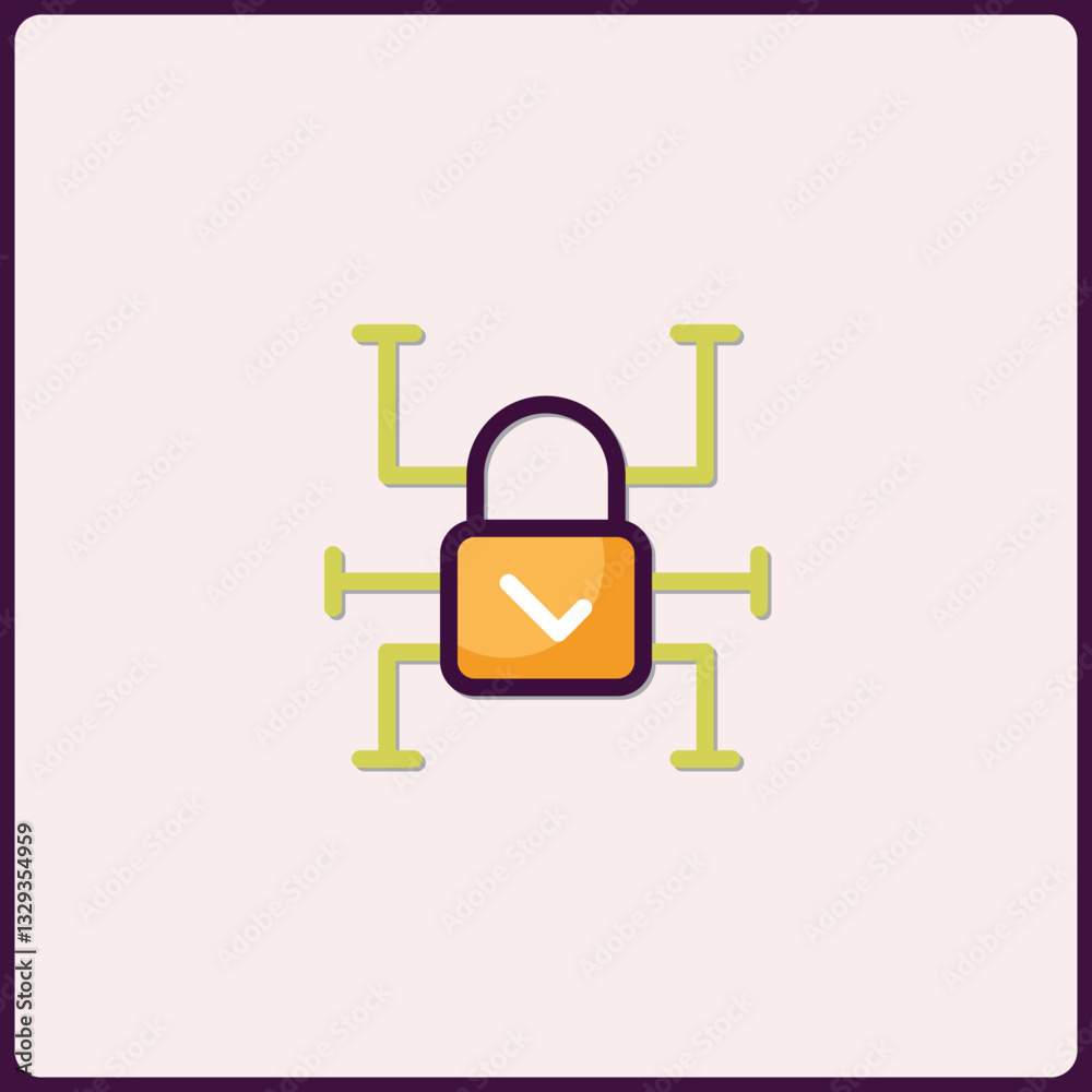 Digital Security Icon Representing Cybersecurity Network and Connection Protection Digital Security Icon Representing Cybersecurity Network and Connection Protection