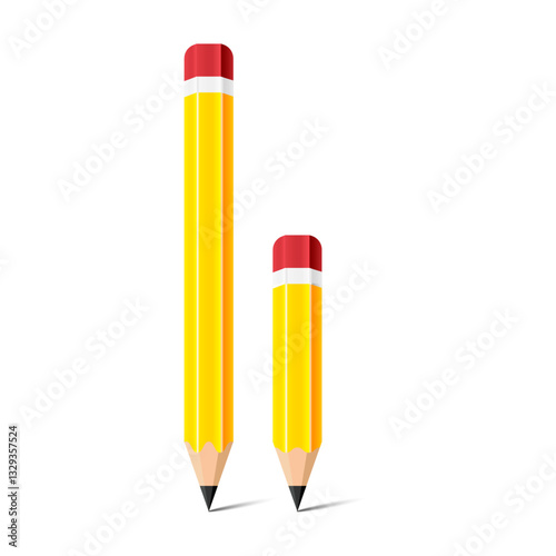 colored pencils isolated on white background. yellow pencils isolated on white background