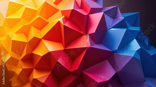 A colorful abstract background, The shapes are primarily geometric,