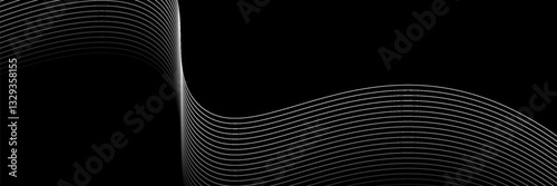 Abstract background with waves for banner. Medium banner size. Vector background with lines.