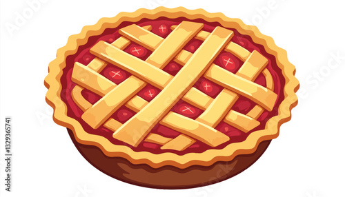 Festive pie with geometric lattice crust, inviting warmth