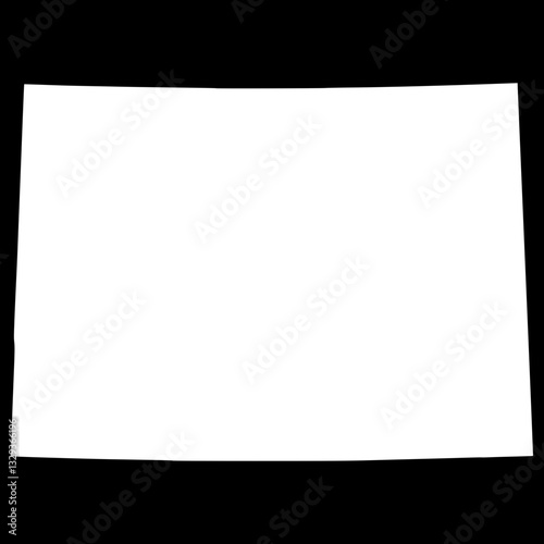 Negative space of Colorado state silhouette, cutout transparent map