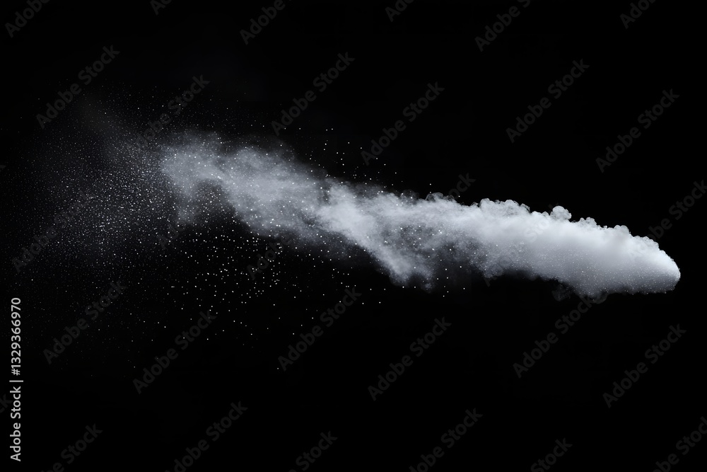 A glowing digital snowstorm of particles gently falling with open space surrounding it for a short headline A glowing digital snowstorm of particles gently falling with open space surrounding it for a short headline