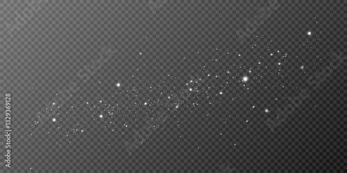 White dust.Particles of light.Decoration. Vector	