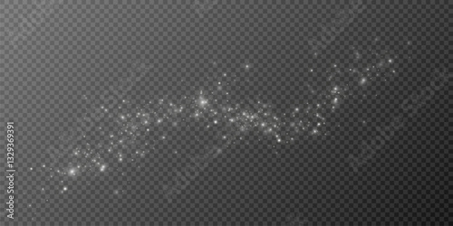 White dust.Particles of light.Decoration. Vector	