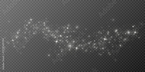 White dust.Particles of light.Decoration. Vector	