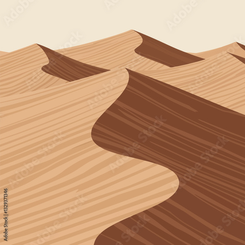 Sand Dune Landscape with Wavy Patterns in Desert Background