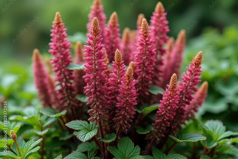 Vibrant Coral Bells Flourishing in a Garden Setting Vibrant Coral Bells Flourishing in a Garden Setting