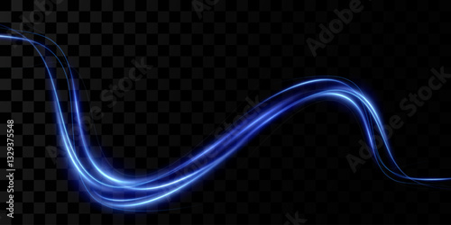 Abstract lines.Neon lines of speed and fast wind. effect of moving at the speed of light. Blue glow effect. Magic shiny line. Neon. Background.	