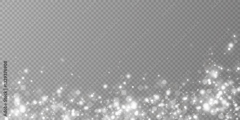 Light effect. Background of sparkling particles. Glittering elements on a transparent background. Light effect. Background of sparkling particles. Glittering elements on a transparent background.
