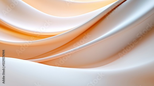 Elegant Draped Fabric in Peach and Cream Tones