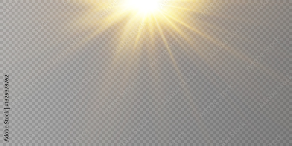 Obraz premium Vector transparent sunlight with special lens flare effect