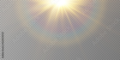 Vector transparent sunlight with special lens flare effect