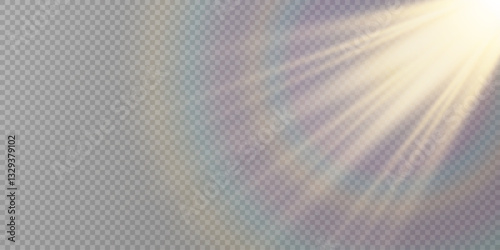 Vector transparent sunlight with special lens flare effect